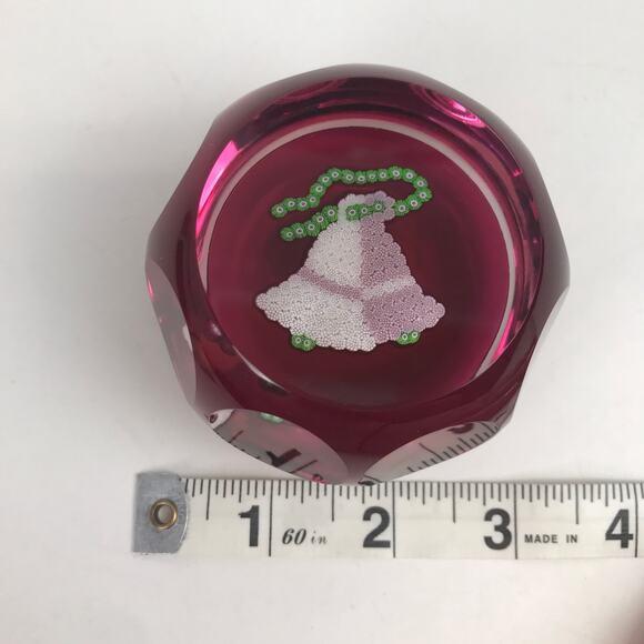 Perthshire 1977 Christmas Bells Closepack Millefiori Faceted Holiday Paperweight - Picture 10 of 14